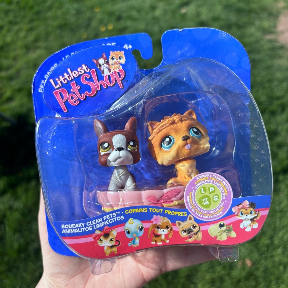 Littlest Pet Shop Squeaky Clean Pets Dog Pair #117 & #118